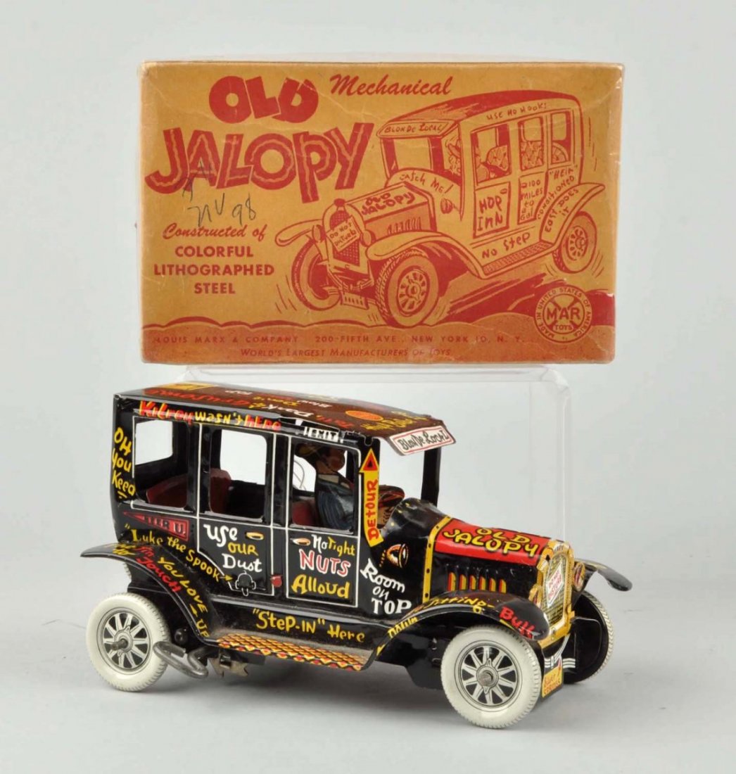 Marx Tin Litho Wind-Up Old Jalopy Car. (1 of 2)