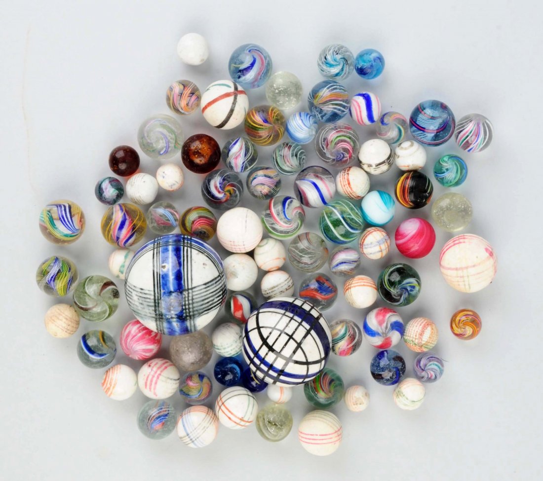 Lot Of Approx 80 Marbles and Carpet Bowls. (1 of 1)