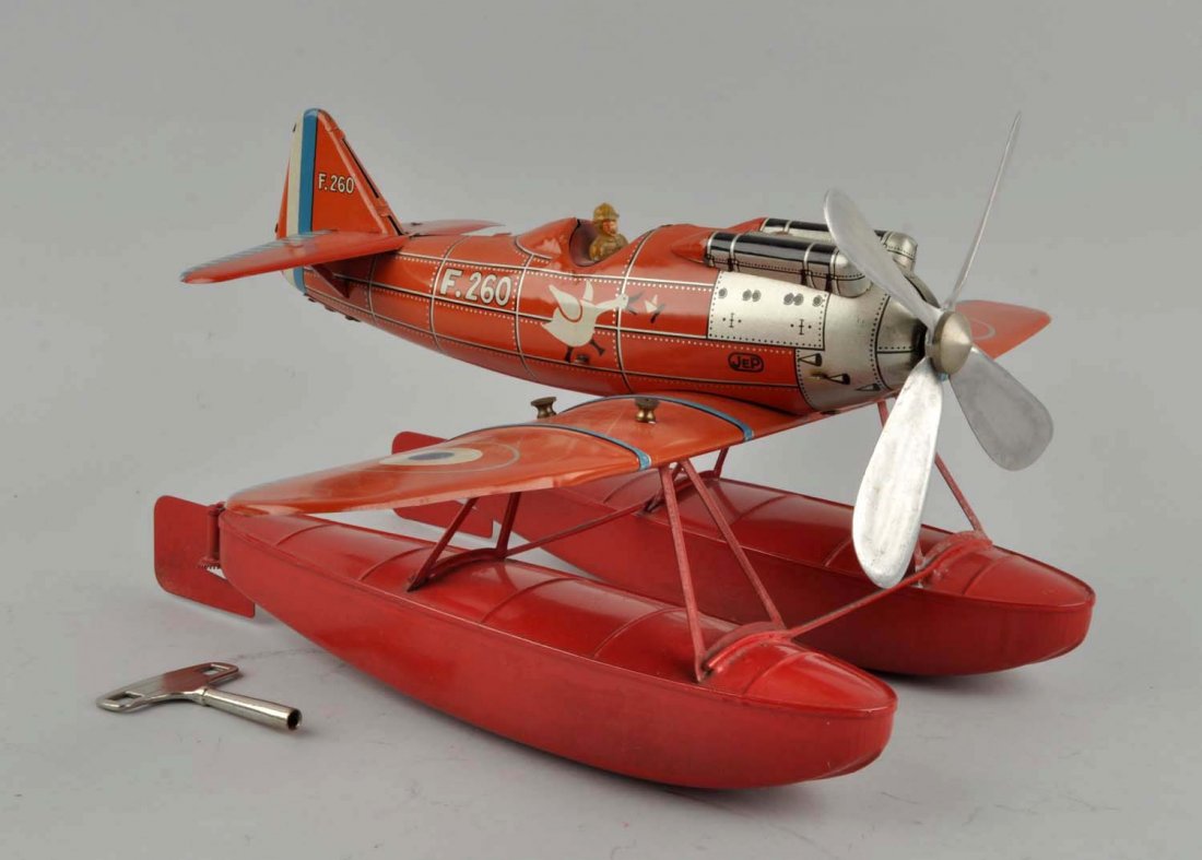 French Jep Tin Litho Wind-Up Sea Plane Toy. (1 of 4)