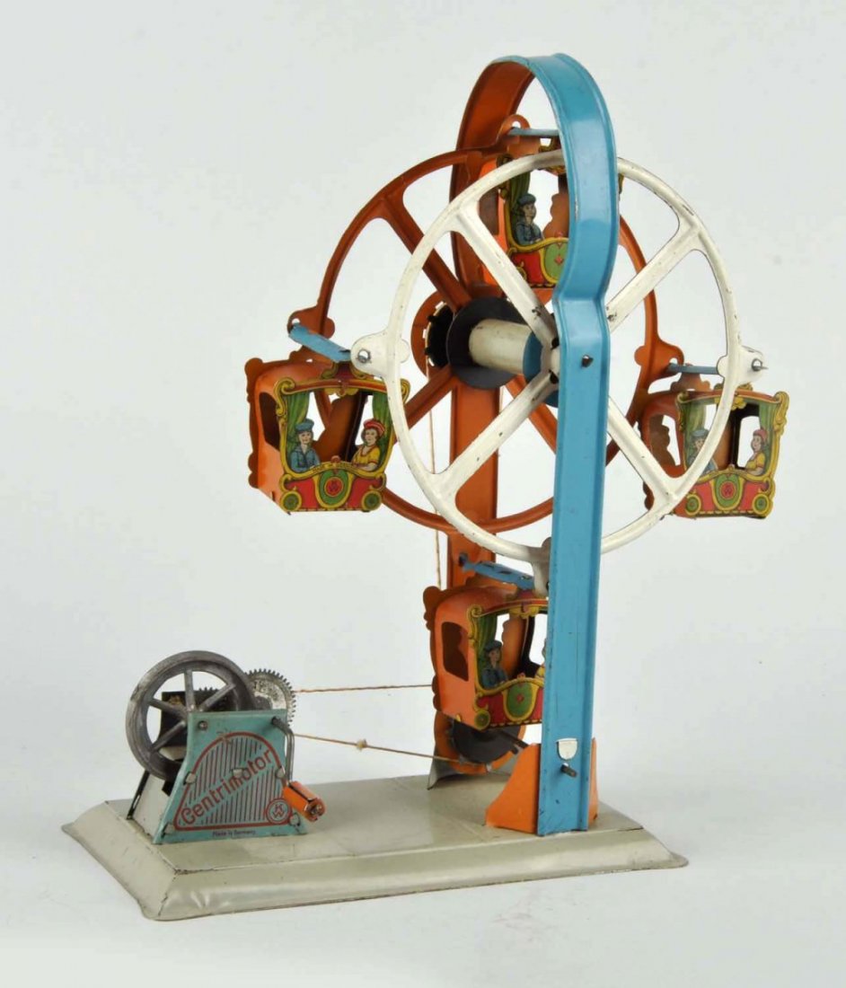 German Tin Litho Fly Wheel Ferris Wheel Toy. (1 of 3)