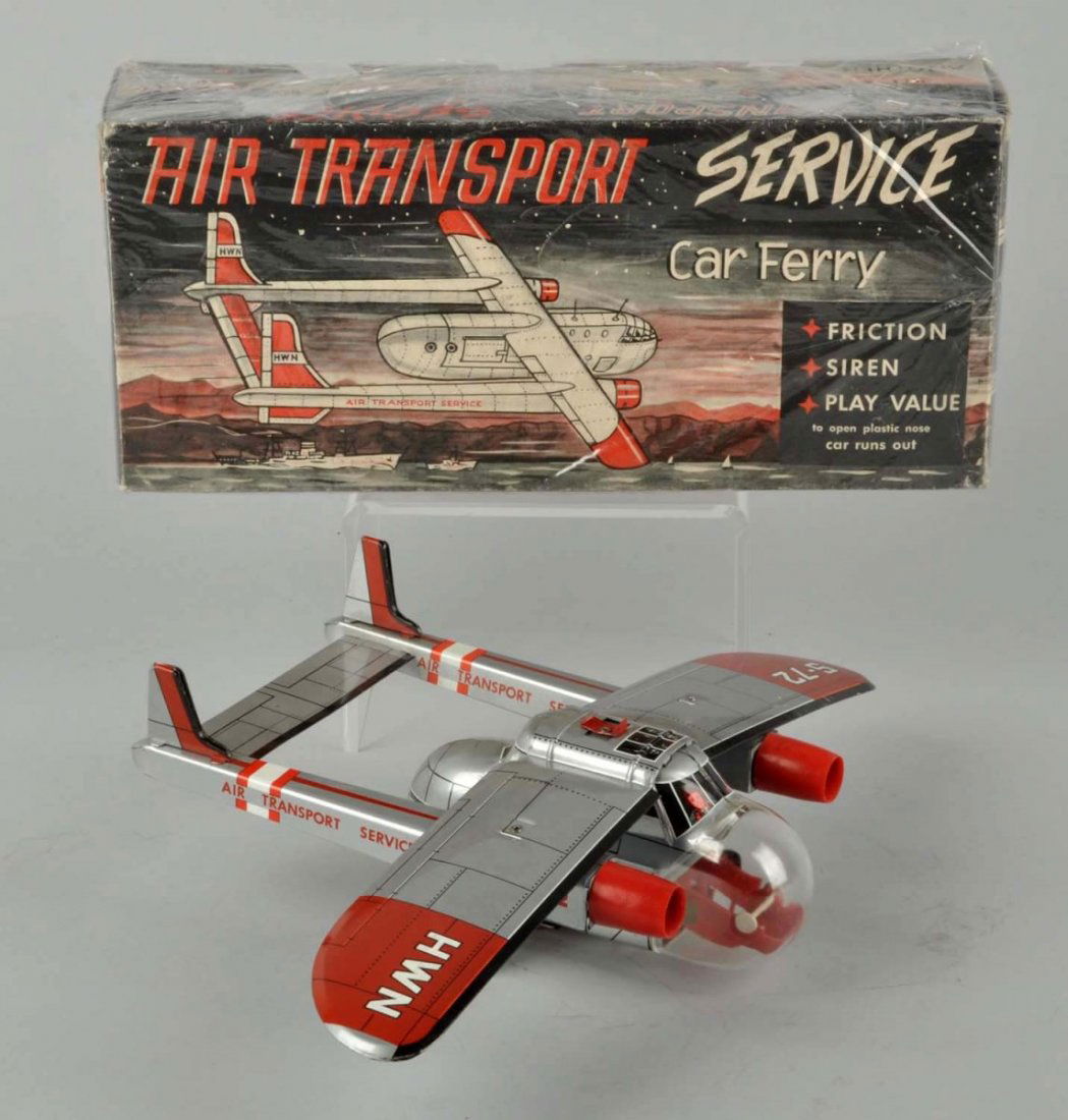German Tin Litho Friction Transport Airplane. (1 of 3)
