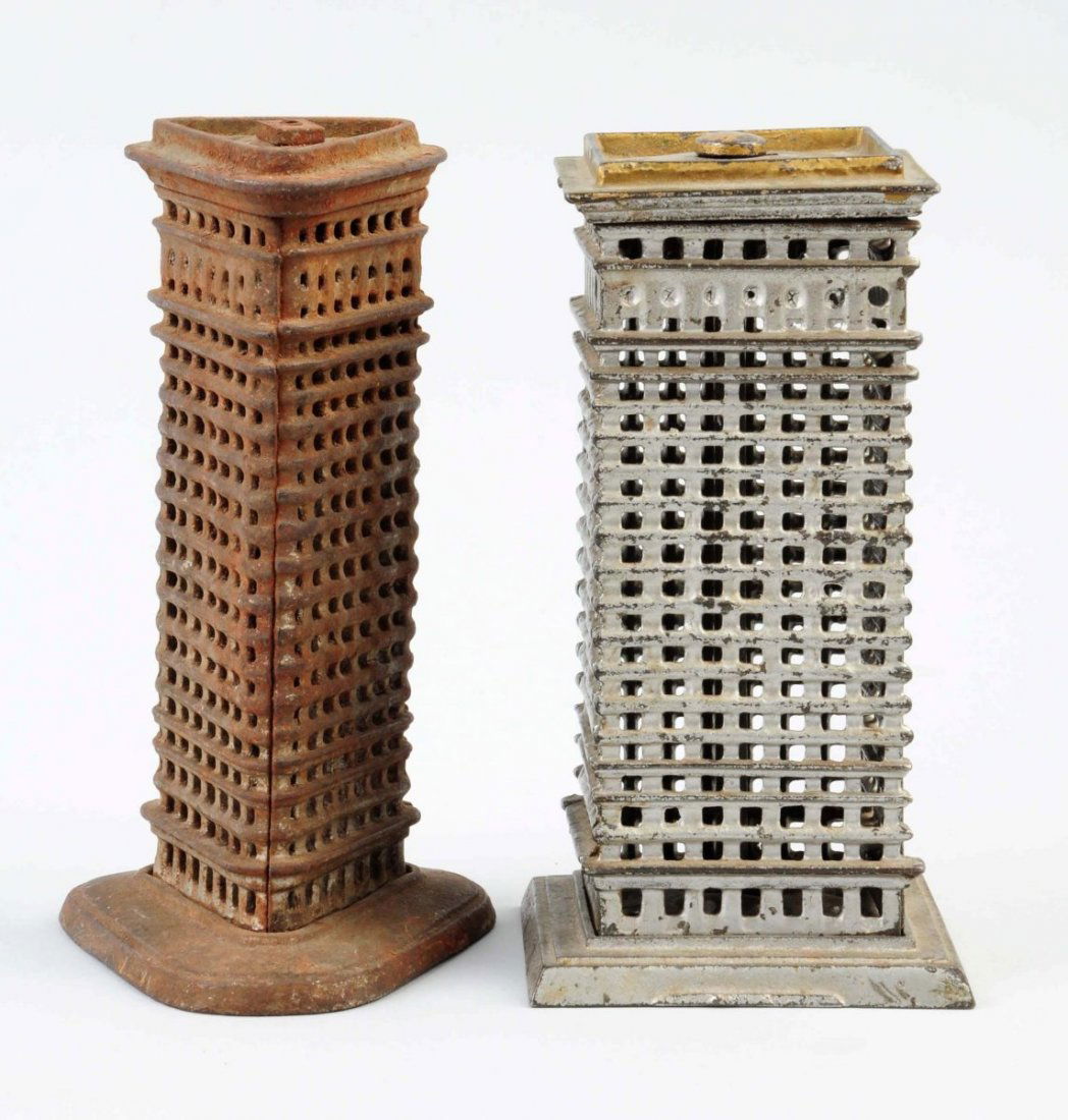 Lot Of 2: Cast Iron Building Banks. (1 of 3)