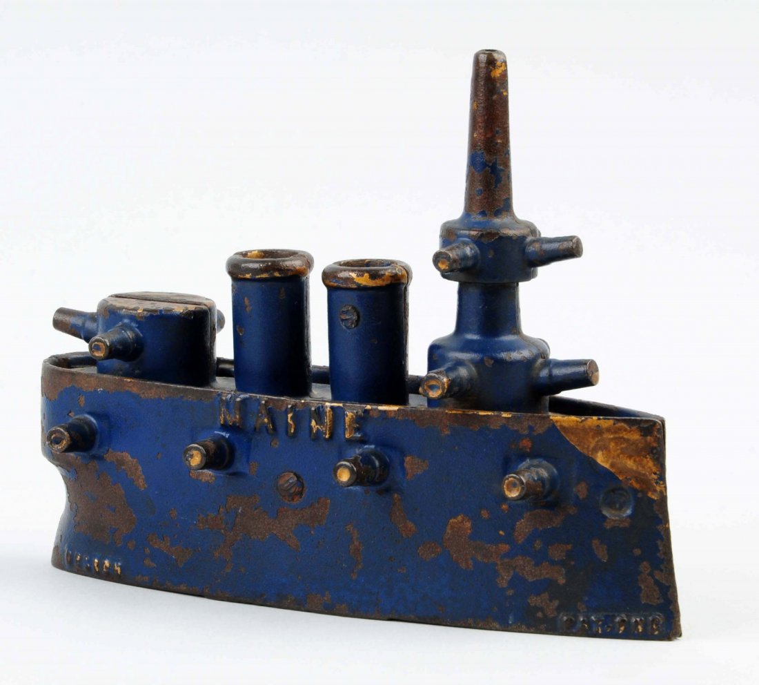 Cast Iron Maine Battleship Still bank. (1 of 3)