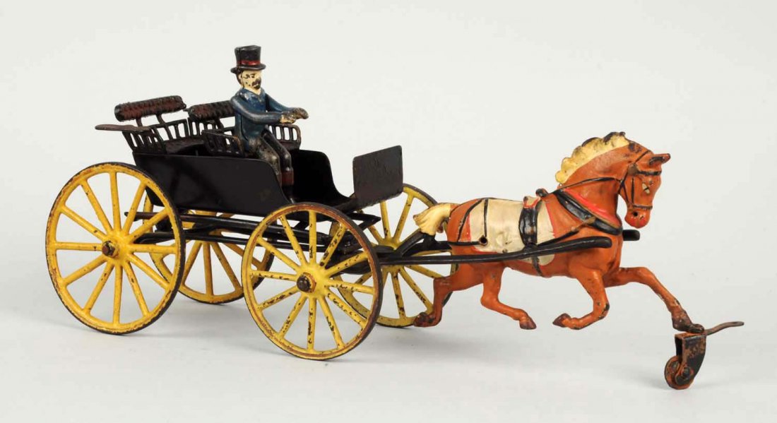 Pratt & Letchworth Two Seat Horse Drawn Surrey.: Replaced figures. (JY). Condition (Very Good - Excellent). Size Largest: 10 - 1/2" L.