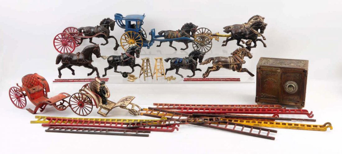 Box Lot Of Cast Iron Ladders And Horses. (1 of 1)