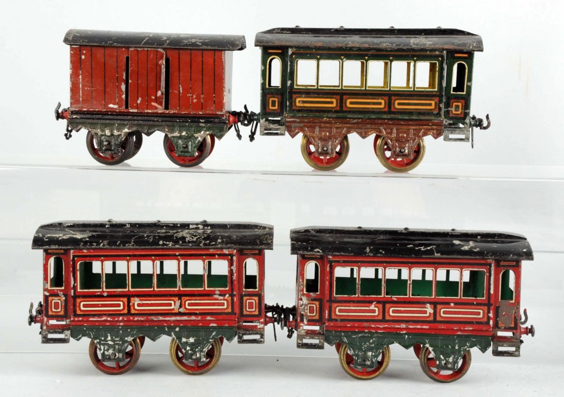 3 Schoenner Pass Cars & 1 Baggage Car. (1 of 2)