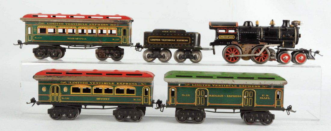 Lot Of 5: Ives 1125 Locomotive, 25 Tender, & 3 Ca (1 of 2)