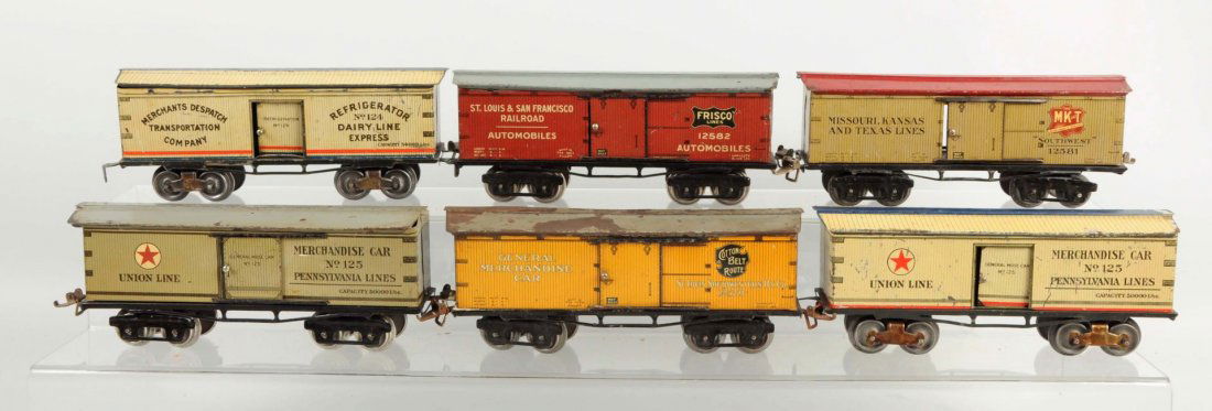 Lot Of 6: Ives O Gauge Boxcars. (1 of 2)