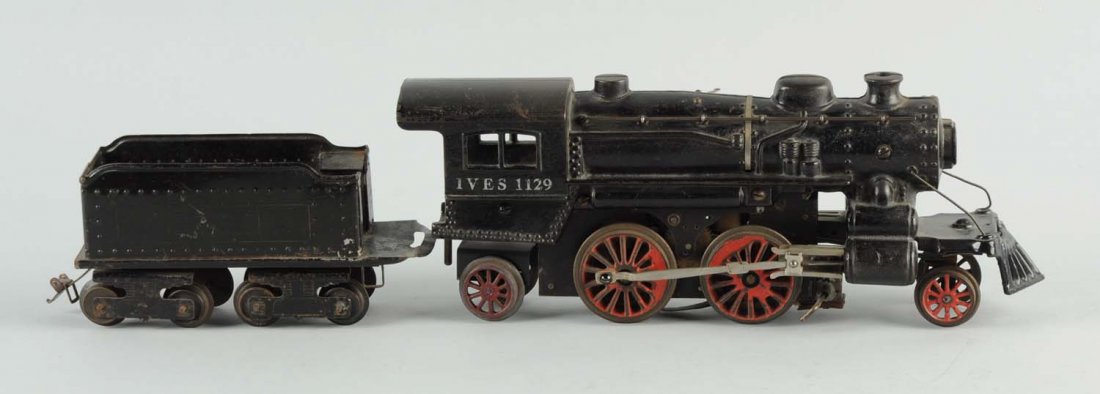 Ives 1 Gauge 1129 Cast Iron Loco & Tender.: 1129 engine with #40 tender. Condition (Very Good).