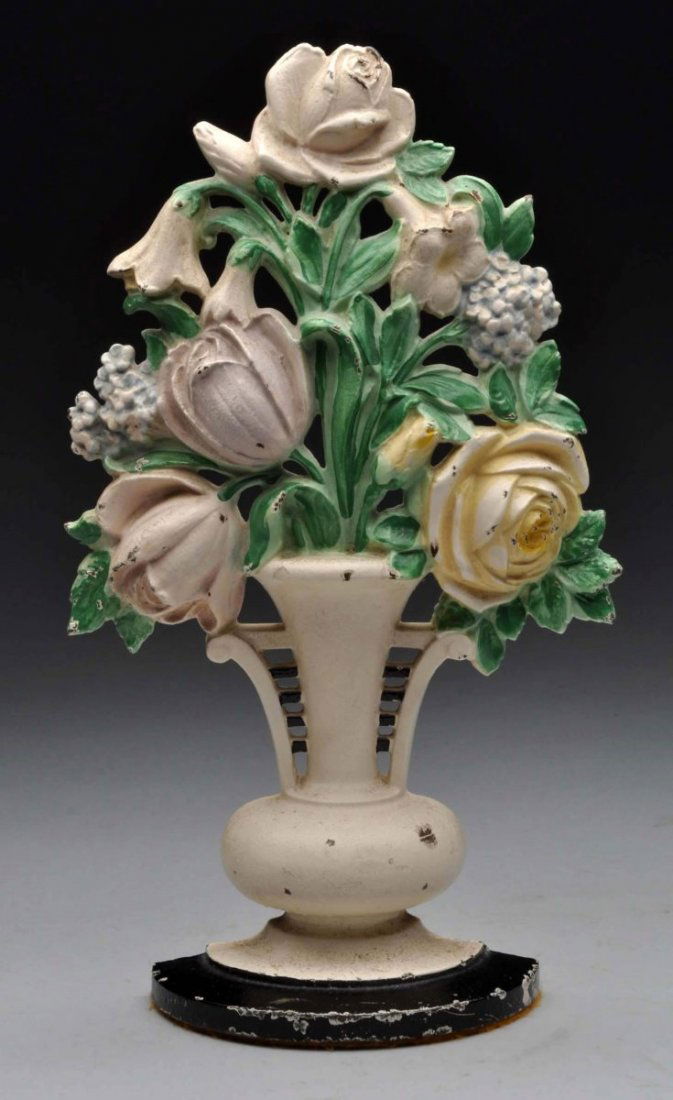 Cast Iron Tulips and Roses Flower Doorstop. (1 of 3)