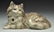 Cast Iron Reclining Persian Cat Doorstop.