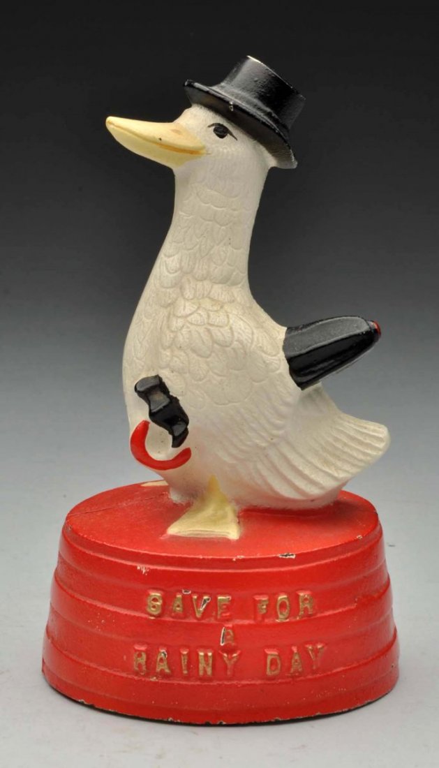 Cast Iron Duck on Tub Still Bank. (1 of 3)