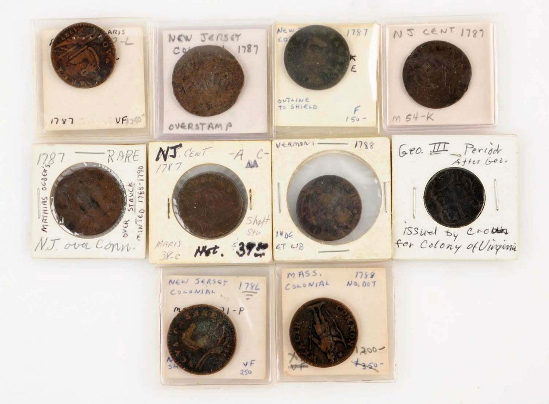 Lot Of 10: Colonial Coins. (1 of 1)
