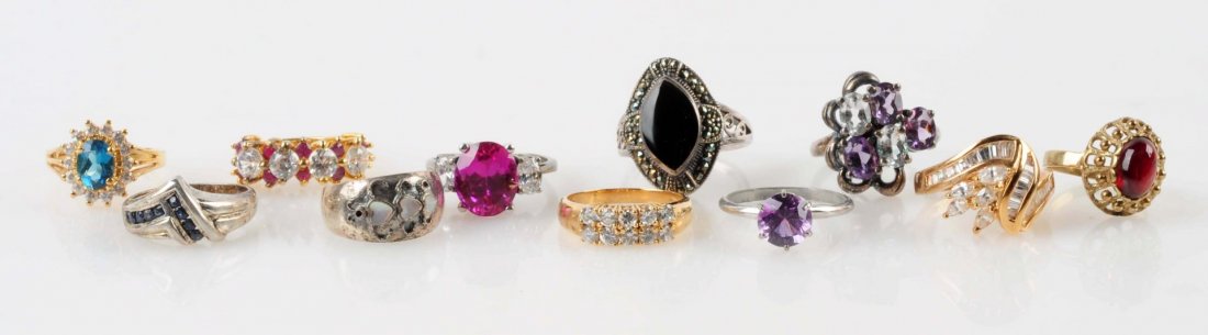 Lot Of 11: Assorted Rings. (1 of 2)