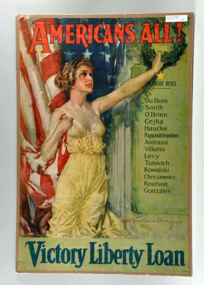 1919 WWI "Americans All" Poster. (1 of 1)