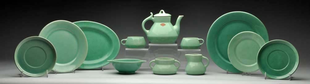 Fulper Pottery Fayence 40 Piece Dinnerware Group. (1 of 3)