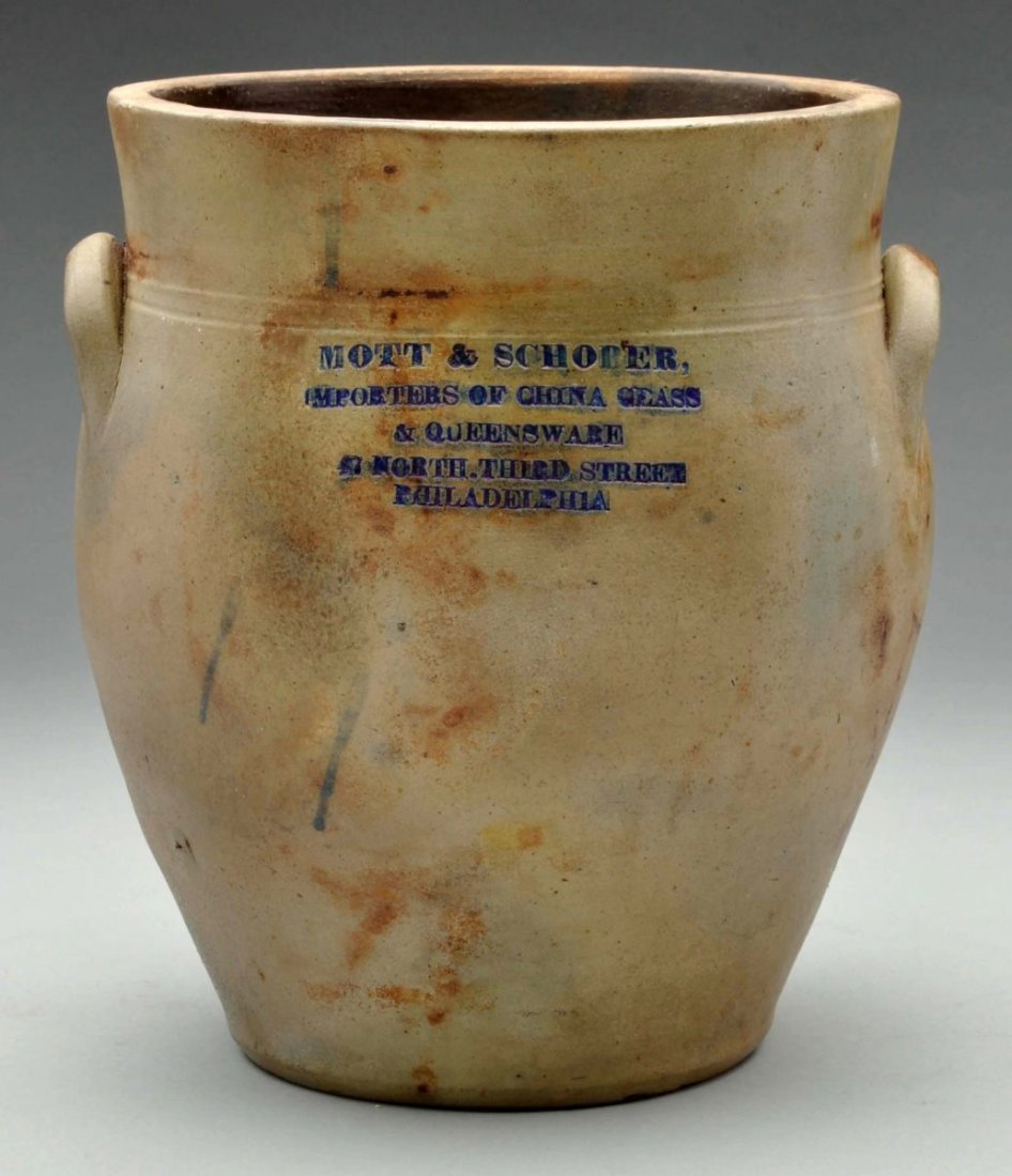 Mott & Shober Stoneware Crock. (1 of 3)