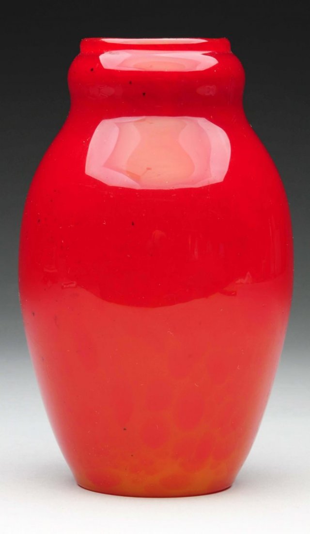 Tiffany Favrille Red Art Glass Vase. (1 of 2)