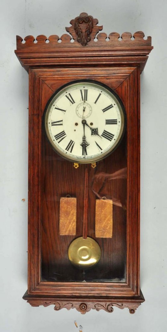 Waterbury Wooden Wall Clock. (1 of 2)
