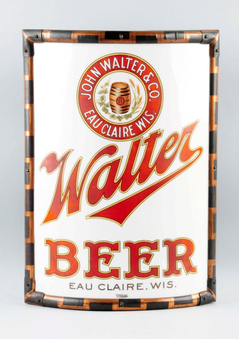 Early Walter Beer Curved Vitrolite Corner Sign. (1 of 1)