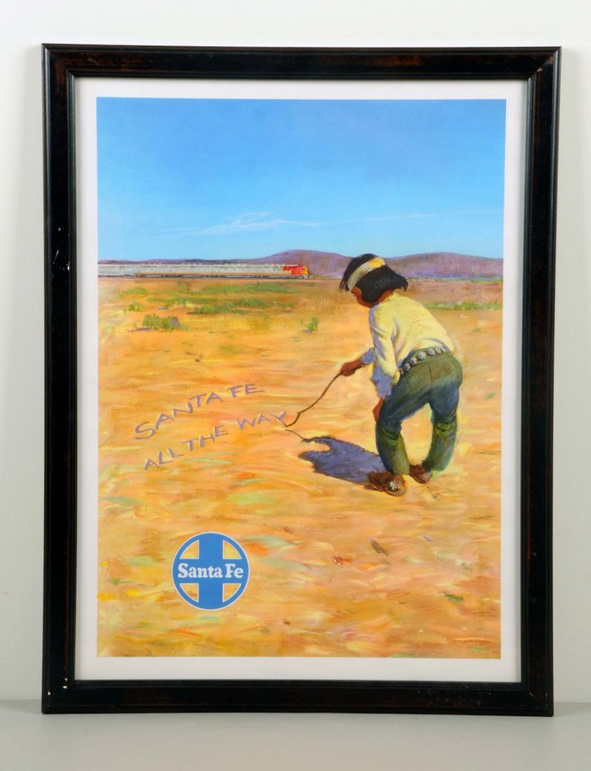Santa Fe Railway Poster "Santa Fe All The Way". (1 of 1)