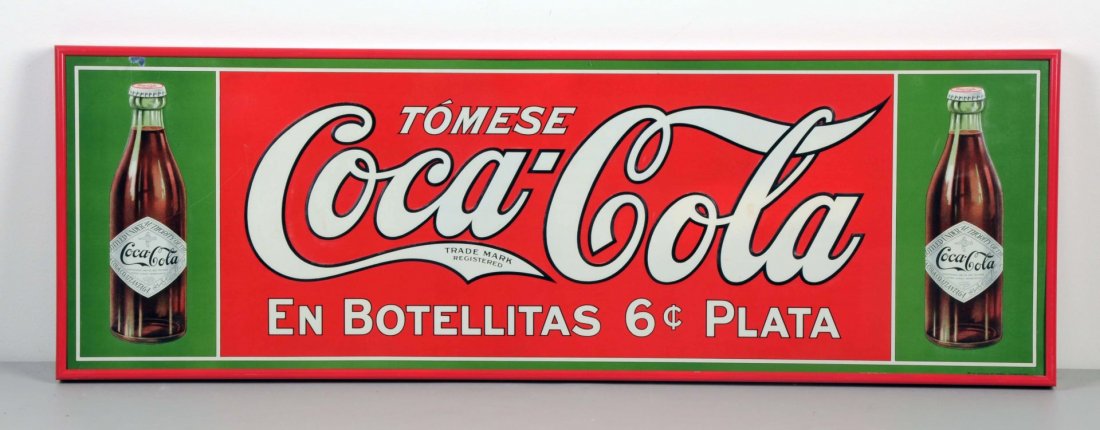 c.1908 Spanish Coca-Cola Embossed Tin Sign. (1 of 1)