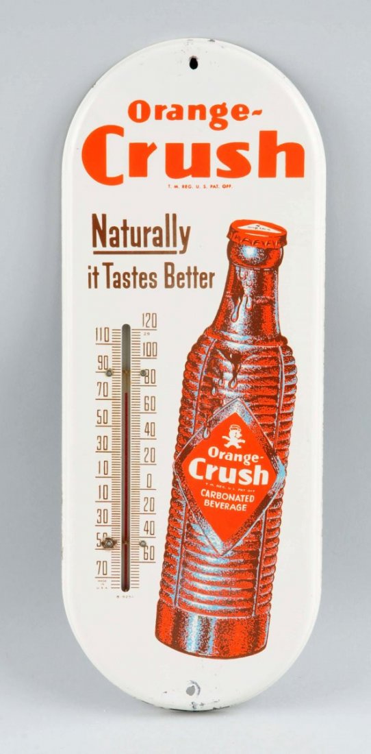 1940s Orange Crush Tin Thermometer. (1 of 1)