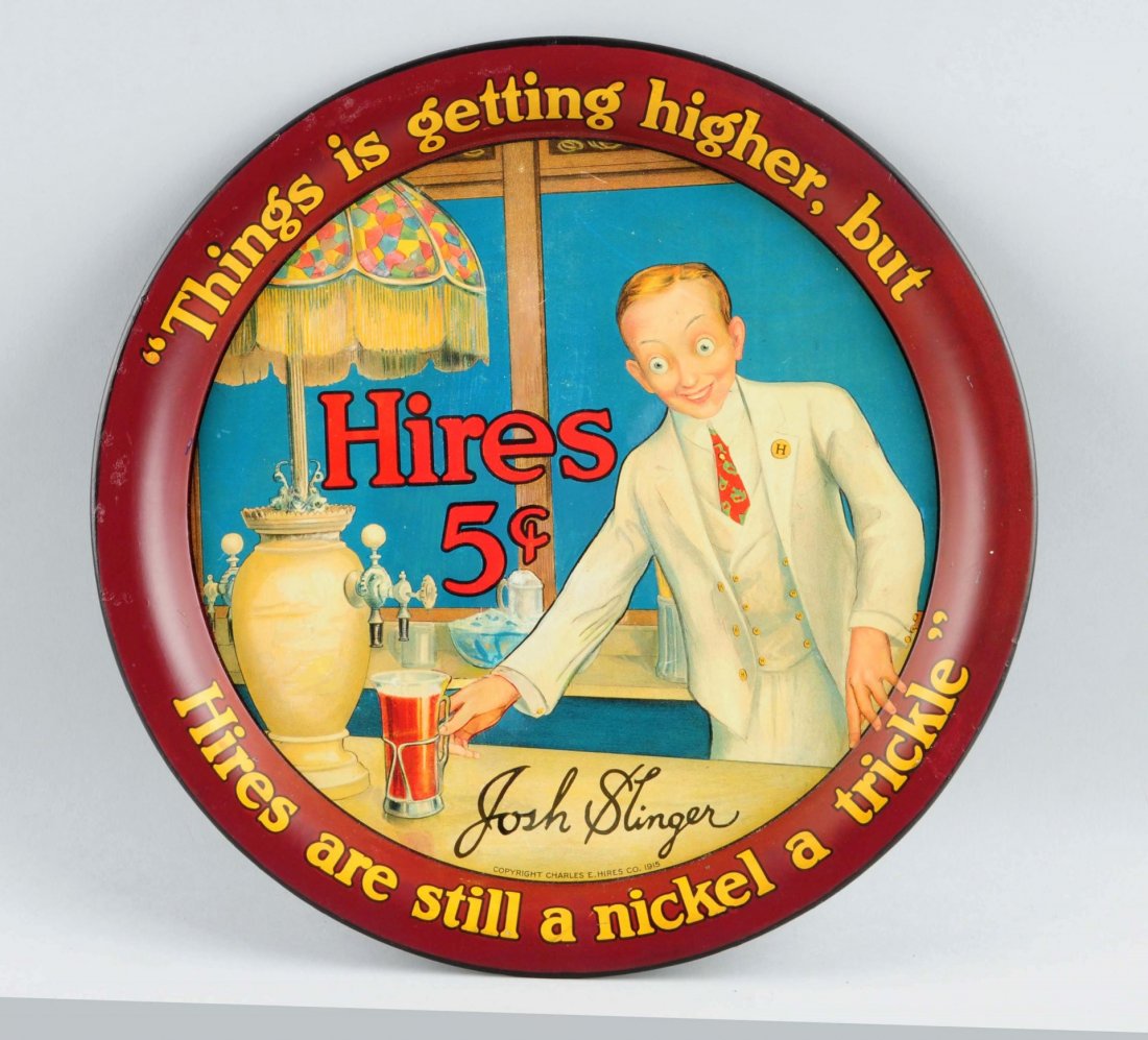 1915 Hires Josh Slinger Tin Serving Tray. (1 of 1)