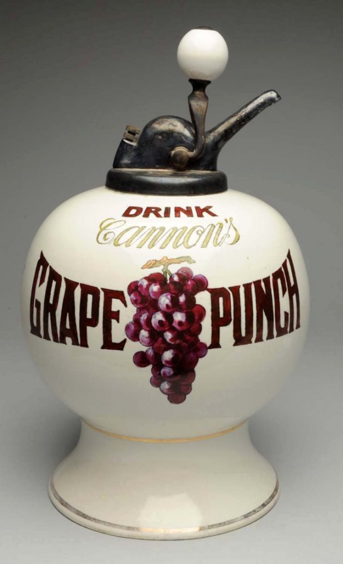 Scarce Cannon's Grape Punch 5¢ Syrup Dispenser. (1 of 3)