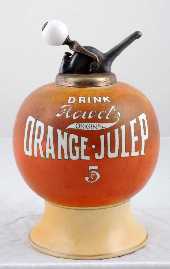 1918 Howell's Orange Julep Syrup Dispenser. (1 of 3)