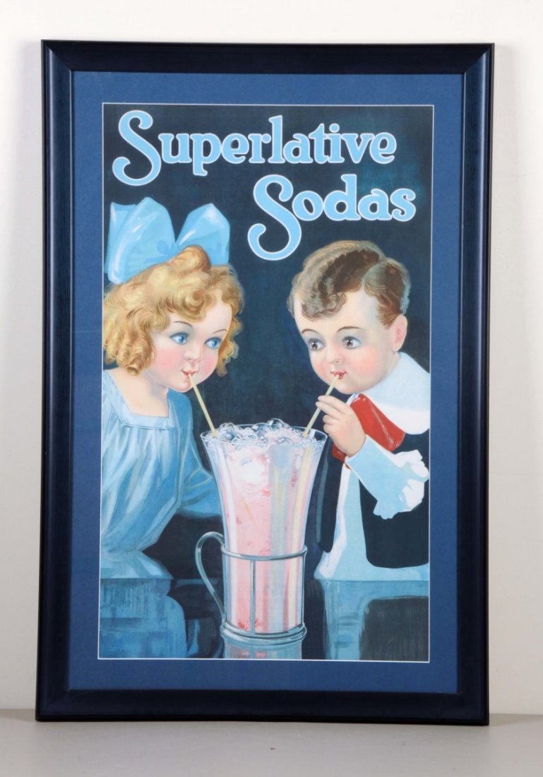 1900-1905 Superlative Sodas Large Framed Poster. (1 of 1)