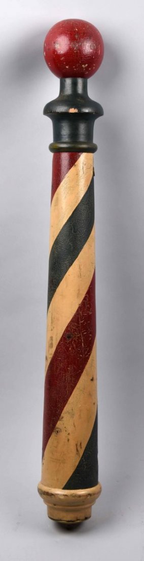 Painted Wooden Barber Pole. (1 of 1)