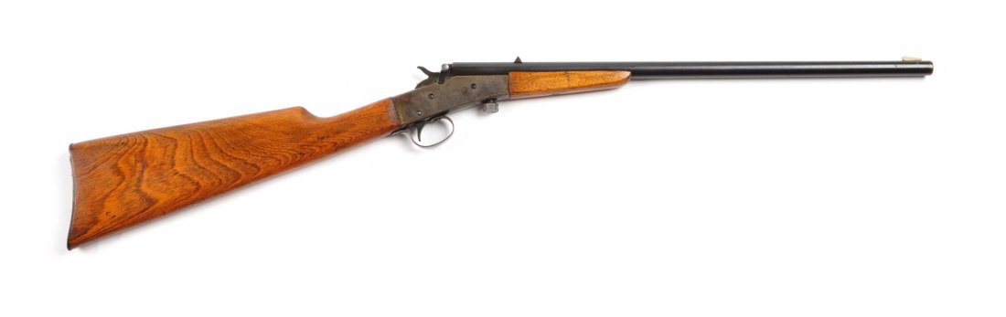 **Stevens Little Scout Single Shot Boys Rifle.: Serial # NSV .22 LR caliber with an 18" barrel. This is called the Stevens model 14-1/2. It is a takedown single shot falling block. These were popular at the turn of the century. The barrel retains 8