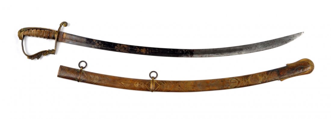 Maj. J.B. White Citadel Civil War Sword & Scabbard: James B. White graduated from the Citadel, the framed military academy in Charleston, South Carolina in 1849. He became its superintendent in 1861 where he served until the wars ended. During the Civi