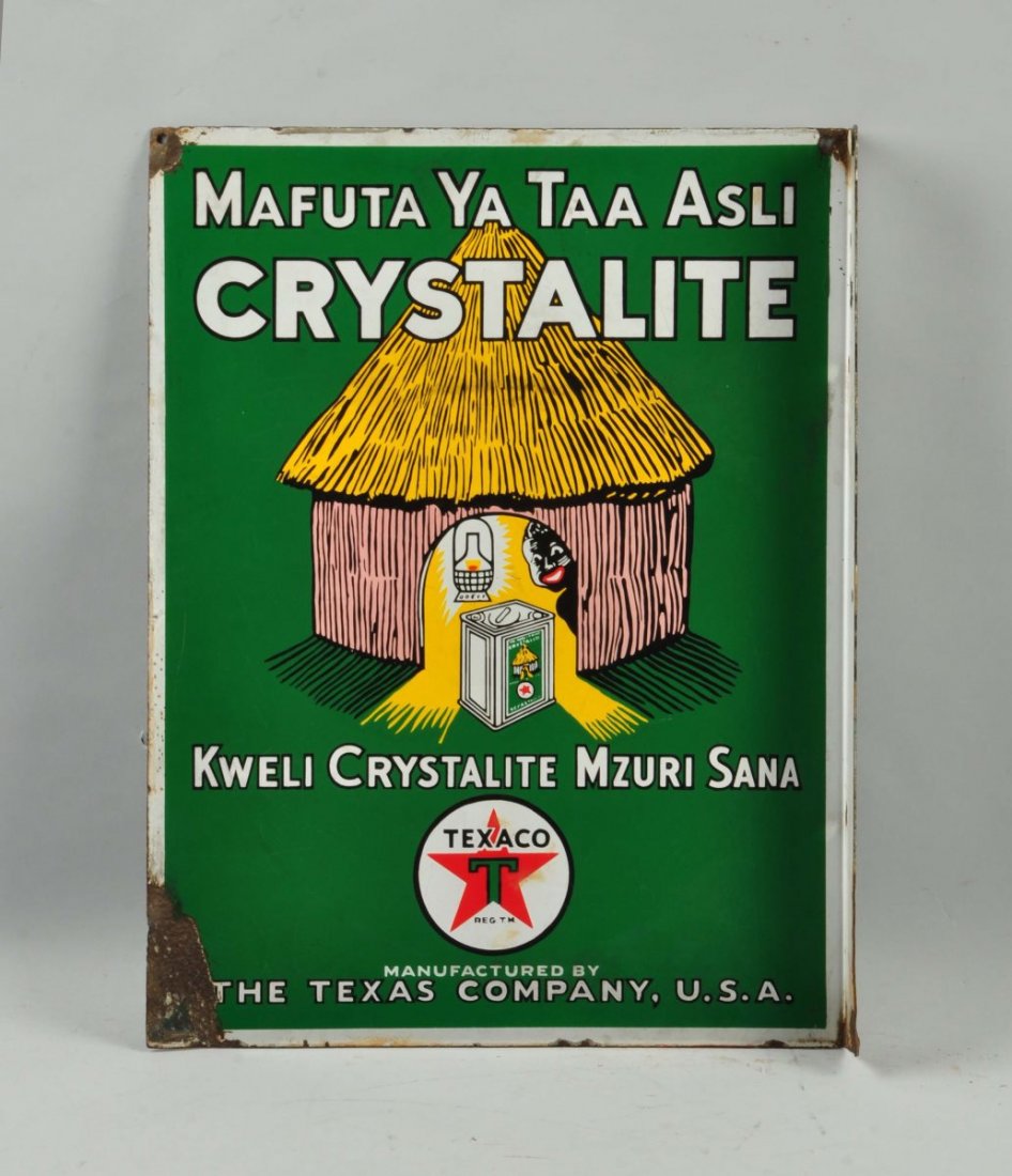 Super Rare Texaco (black-T) Crystalite Sign. (1 of 3)