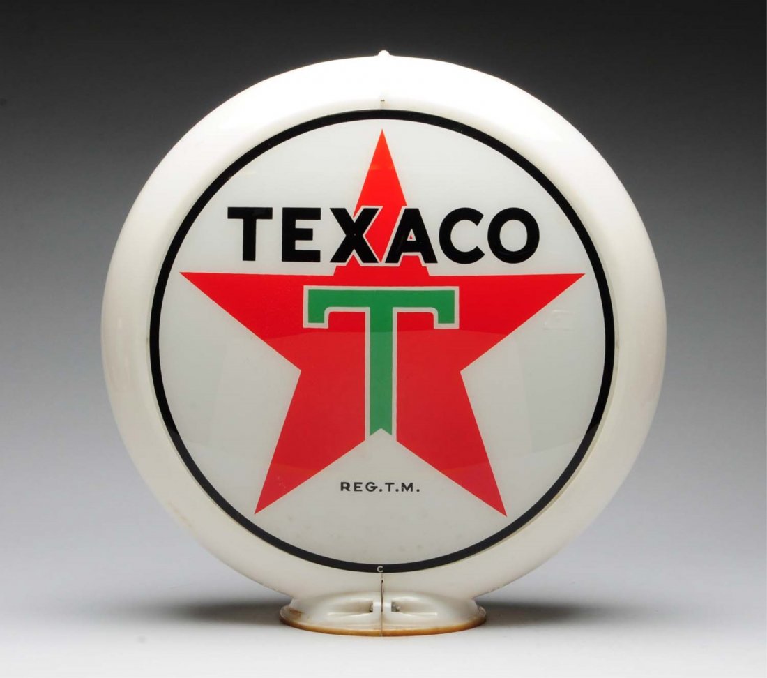 Texaco White 'T' Star Logo Globe Lenses. (1 of 2)