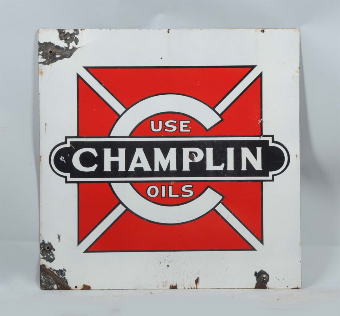 Use Champlin Oils Double Sided Porcelain Sign. (1 of 2)