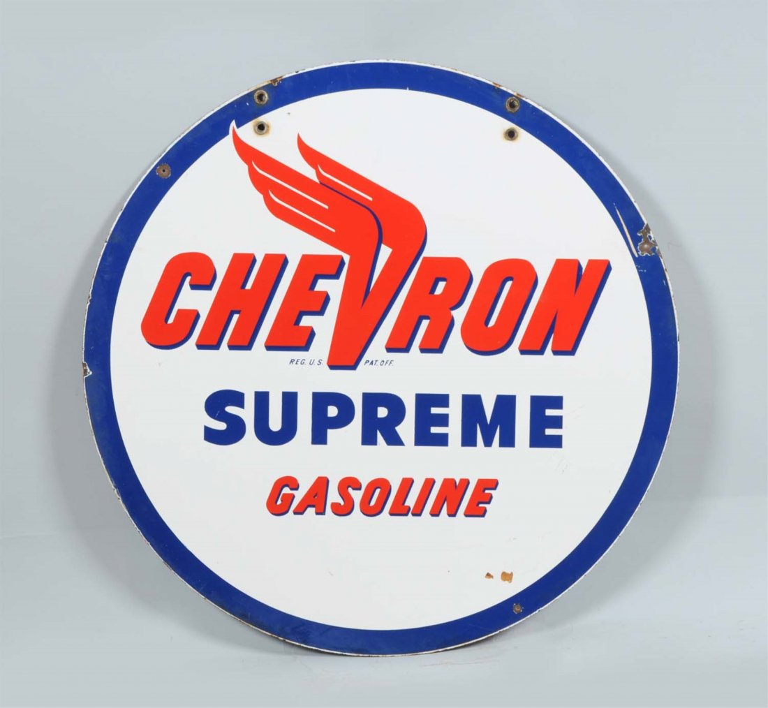 Chevron Supreme Gasoline DSP Sign. (1 of 2)
