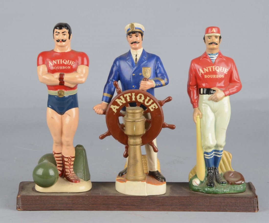Antique Bourbon Advertising Display Of 3 Men (1 of 2)