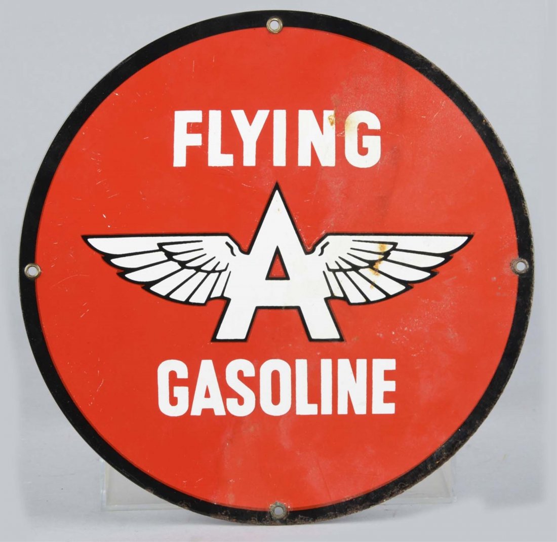 Flying A Gasoline Porcelain Sign (1 of 2)