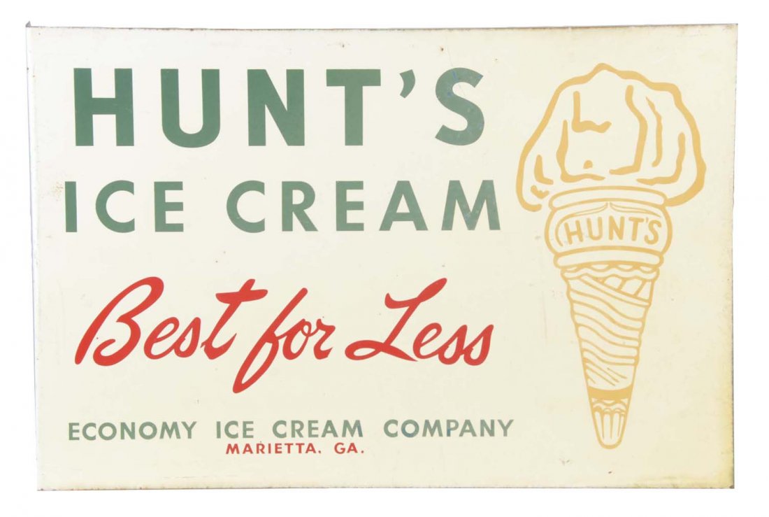 Hunt's Ice Cream Flange Advertising Sign (1 of 2)