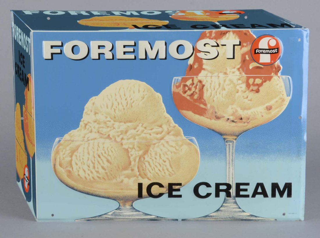 Embossed Foremost Ice Cream Tin Advertising Sign (1 of 2)