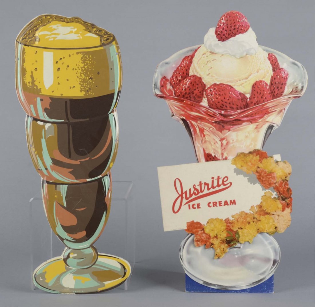 Lot Of 2: Die-Cut Ice Cream Advertisements (1 of 2)