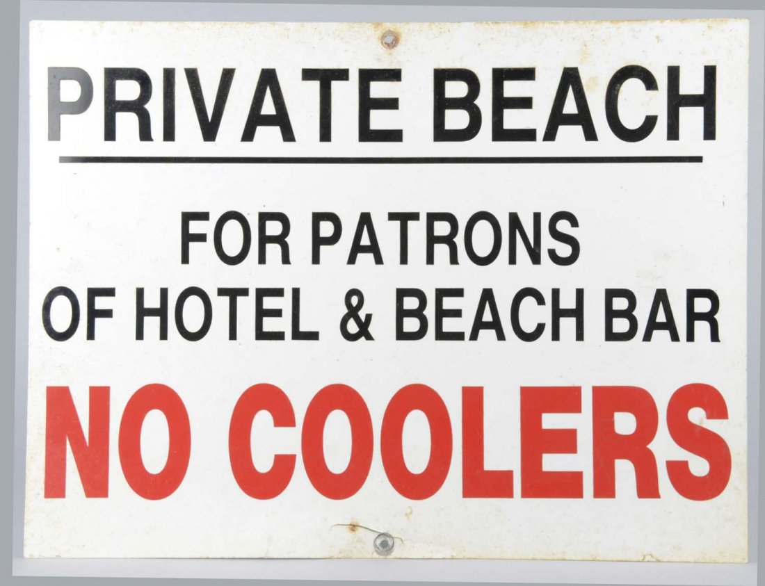 Private Beach Tin Sign (1 of 2)