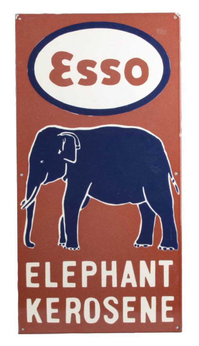 Esso Elephant Kerosene Porcelain Sign (1 of 2)