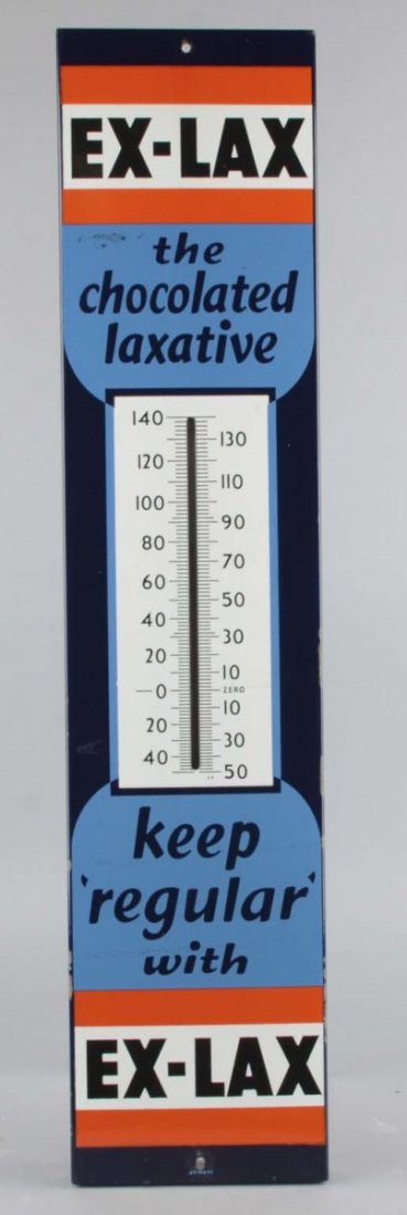 Ex-Lax Porcelain Advertising Thermometer (1 of 2)