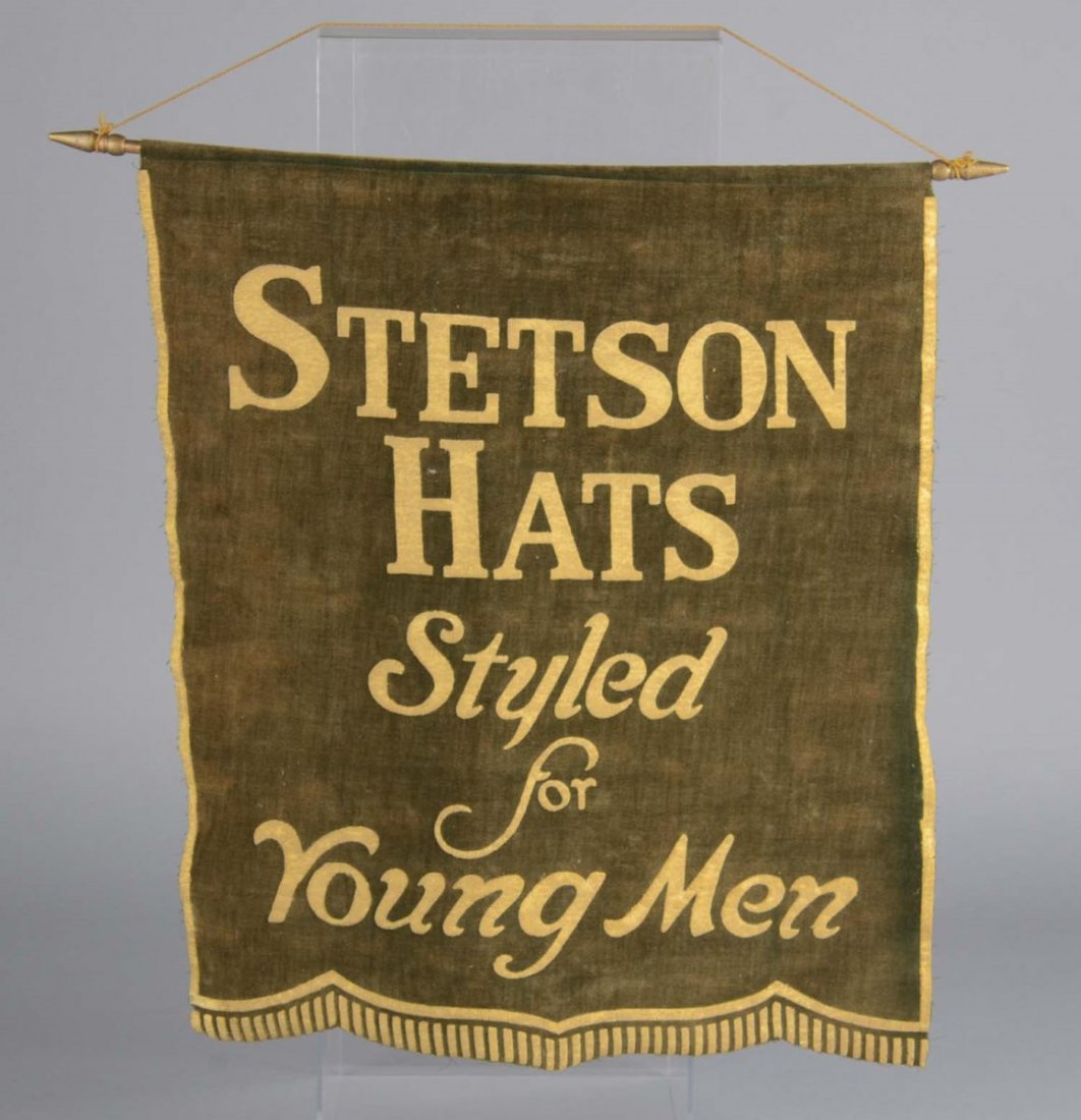 Stetson Hats Cloth Advertising Banner Sign (1 of 1)
