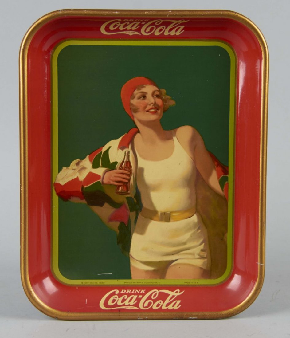 Coca Cola Bather Girl Tin Serving Tray (1 of 2)