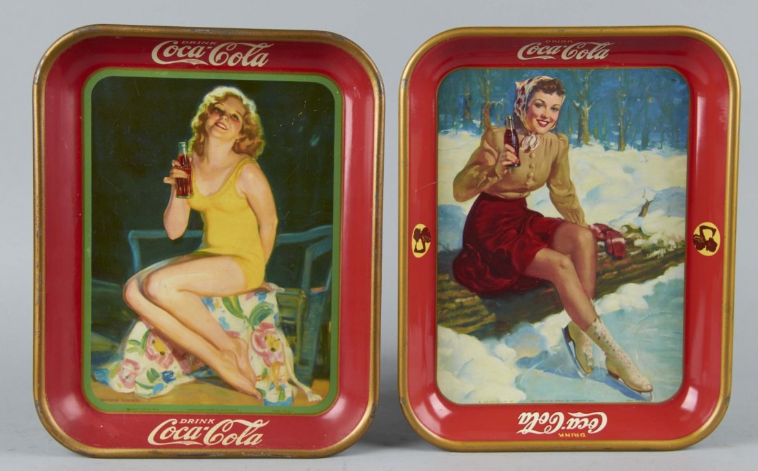 Lot Of 2: Coca Cola Tin Serving Trays (1 of 2)