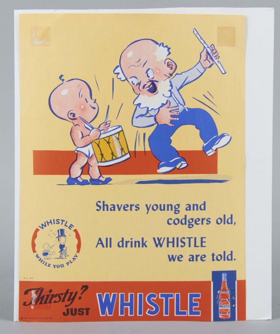 Thirsty? Just Whistle Paper Advertising Sign (1 of 1)